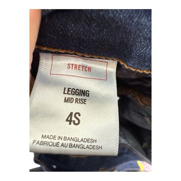 Express Jeans Mid Rise Legging Denim Dark Blue 5-Pocket Cotton Blend size 4S - Picture 8 of 10
